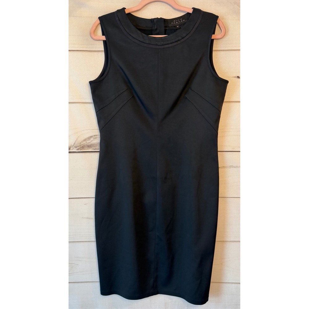Pink Tartan Black Sleeveless Sheath Dress Exposed Zip Size 10